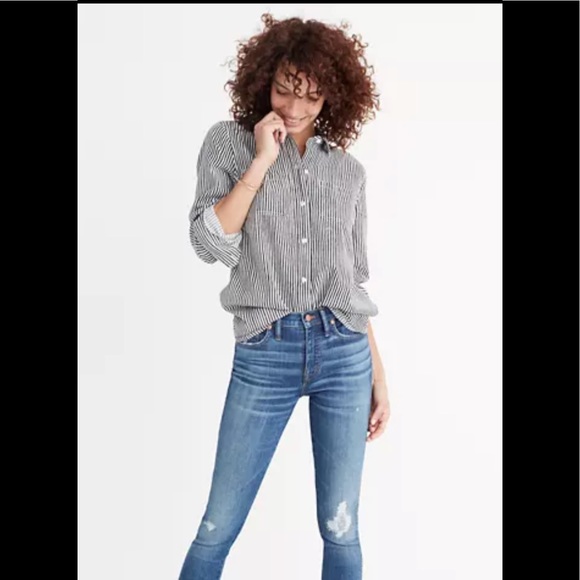 Madewell 9” High Rise Skinny Jeans Raw distressed - Picture 2 of 16